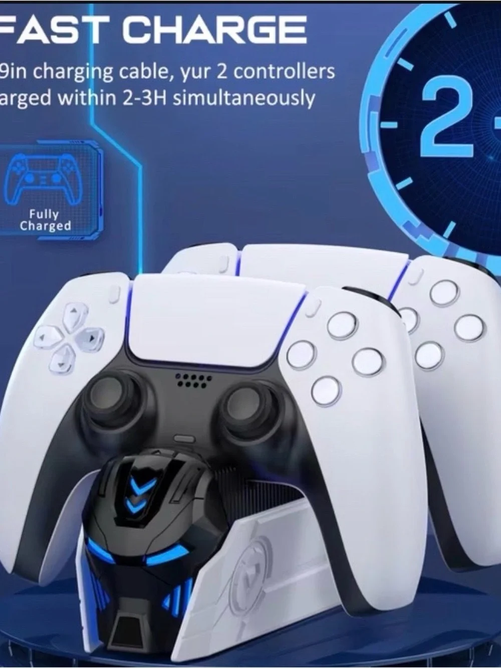 Transformers/Iron Man -inspired Dual PS5 Controller Charging Dock.